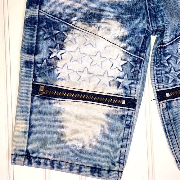 Lion Dynasty Acid Washed Denim Jean Shorts Size 6 Slim - Picture 5 of 12